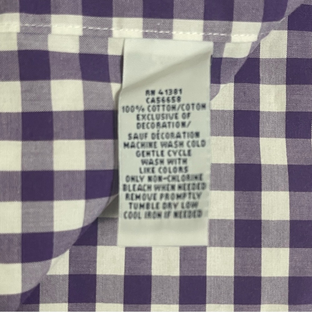 Polo Ralph Lauren Button Down Long Sleeve Shirt XL Purple Gingham Checkered - Picture 8 of 10